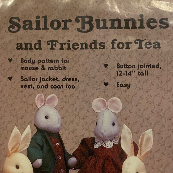 NEW Gooseberry Hill Country Craft Pattern Sailor Bunnies Uncut Cottagecore … - Picture 3 of 5